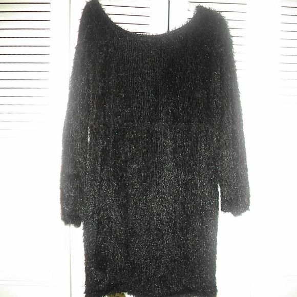 SHEIN CURVE BODYCON CURVY SWEATER DRESS BLACK FUZZY SEXY-WOMENS SIZE 2XL - Picture 4 of 5
